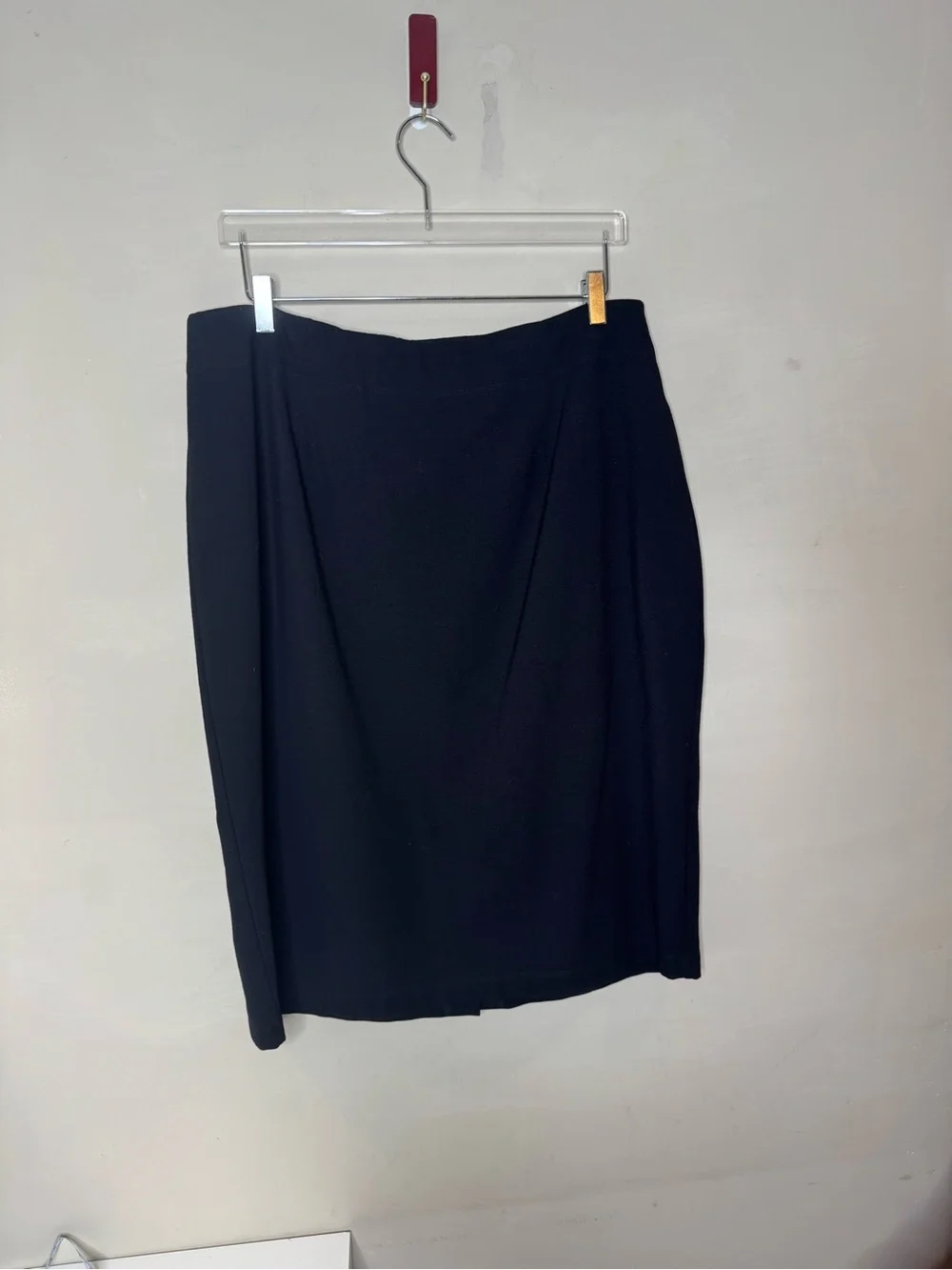 Eileen Fisher Woman Black Pencil Skirt Size 1X Stretch Knit Career Classic